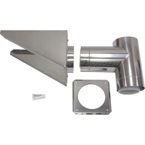 Vaillant Raccordement mural extérieur DN 225/160 Inox pour système d'évacuation Façade DN 160, 0020095573