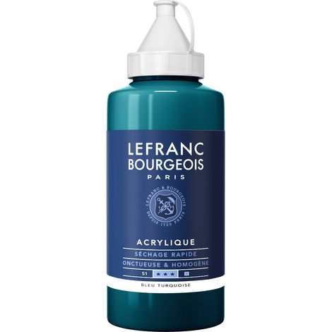 Lefranc Bourgeois Fine Acrylic Colore Acrilico, Blu (Turquoise Blue), 750 ml
