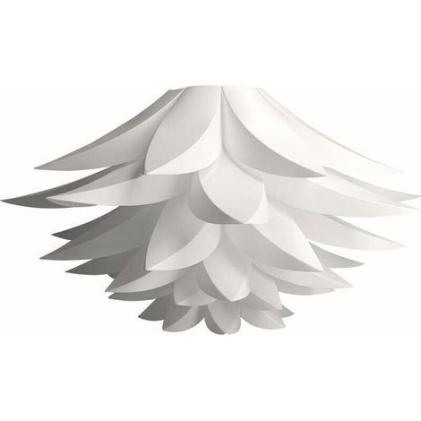 1 abat-jour lampe puzzle lotus, 50 pièces, diamètre 50 cm, montage sans colle ni outil, pour suspension ou lampadaire, blanc (1/5)