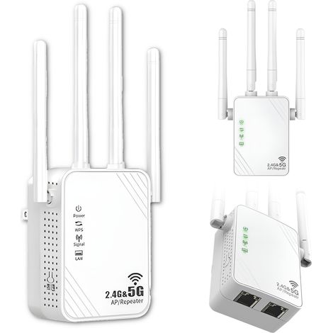 Amplificatore di segnale Wi-Fi Ripetitore LAN RJ-45 1200Mbps Router AP 4 antenne 5GHz (1/5)