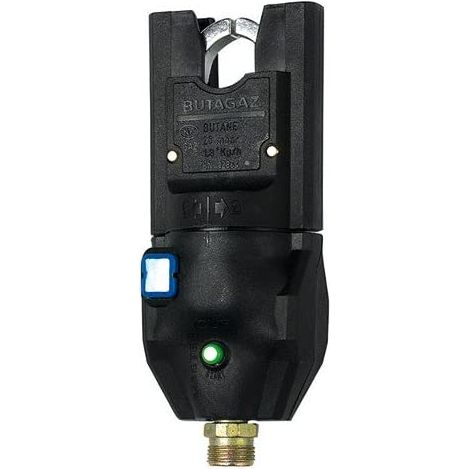 Favex – Détendeur gaz butane Master Clip sans tuyau + fusible – Pression de sortie 28 mbar – Raccord rapide pour bouteille 13kg Butagaz