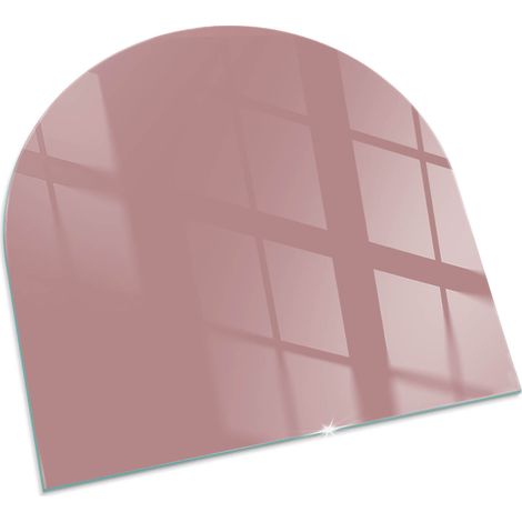 Glasbodenplatte für den Kamin Glas Unterlage Hitzeschutz für den Boden mit Dekorative Motiv Farbe Rosa 100x100 cm