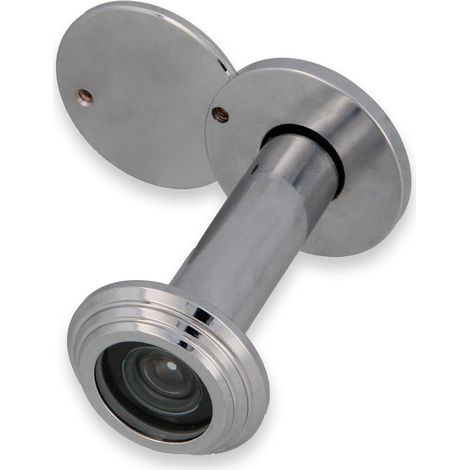 1 Judas Sécurité Acier Chromé 14mm, Lentille Grand Angle, Pour Porte Épaisseur 55-80mm, Intérieur Extérieur