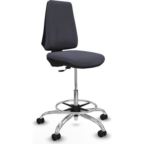Sgabello piqueras y crespo minimalista grigio scuro base cromata (1/2)
