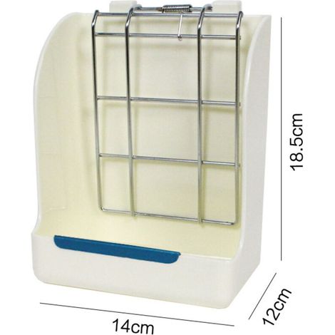 Râtelier À Foin Avec Plateforme Pour Petits Animaux Domestiques Lapin Hamster/Cochon D'Inde - Fait De Plastique Et De Métal Dur Et De Qualité, Non Toxique, Durable Et Durable (Blanc) (1/4)