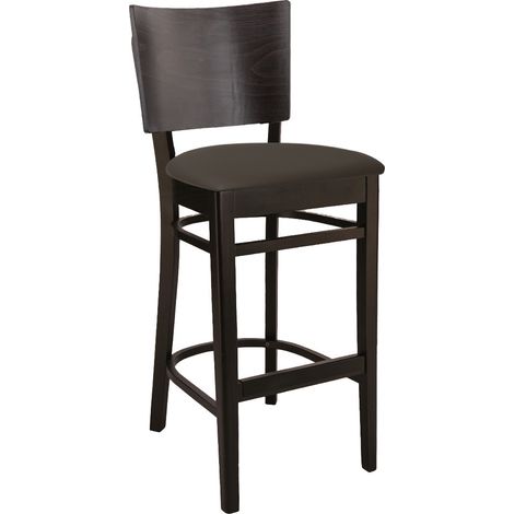 Tabouret de brasserie hêtre et simili Brocelia (1/4)