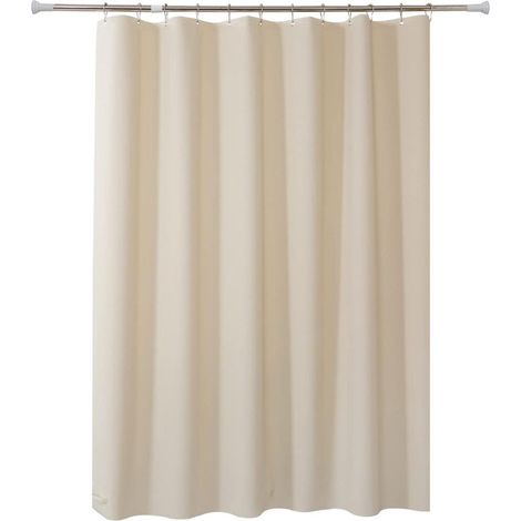 Rideau de douche lin beige - Crème - Résistant à la moisissure et imperméable - 1 Pièce - Salle de bain (1/5)