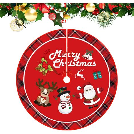 Jupe pour Sapin De Noël Décor Hivernal Rond 90 Cm pour Intérieur Et  Tapis Pour Sapin De Noël Fournitures De Fête Pour Nouvel An Dortoir Appartement Chambre Salon Ferme (1/5)