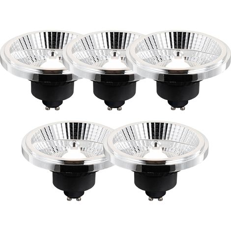 LUEDD Set de 5 bombillas LED GU10 regulables en 3 pasos en Kelvin AR111 10W 800 lm 2700 - 3700K