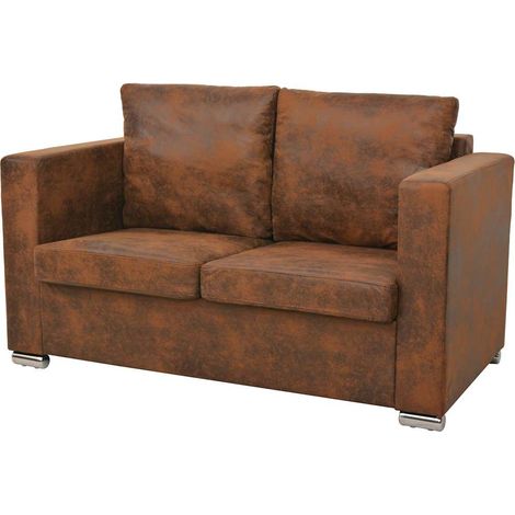 Maison Exclusive - Ensemble de canapés 2 pcs cuir daim artificiel (1/5)