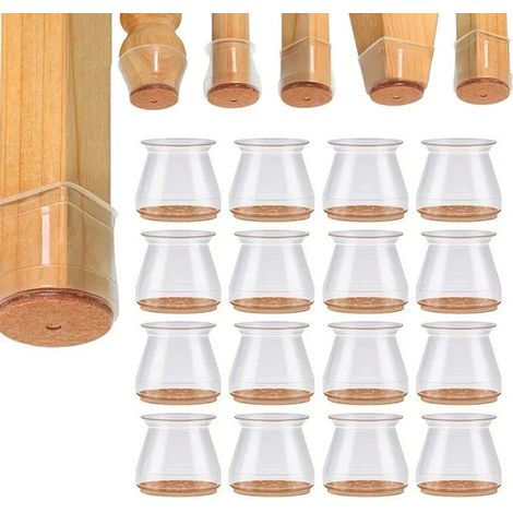 22 tapas para patas de silla, 28,52332,5 mm, Funda de silicona transparente, Protector de silla, Se adapta a patas de 19-26 mm (1/5)