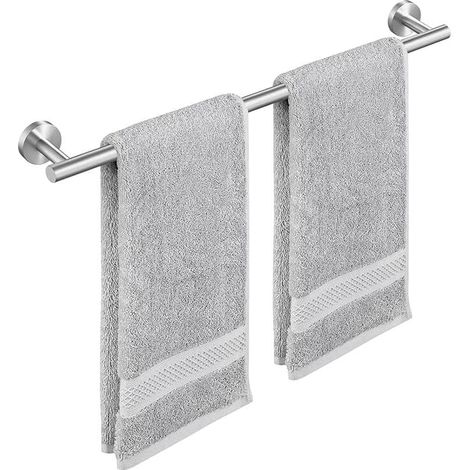 Portasciugamani da bagno a parete da 60 cm, portasciugamani da doccia in acciaio inossidabile SUS304, barra portasciugamani lucidata e spazzolata (1/4)