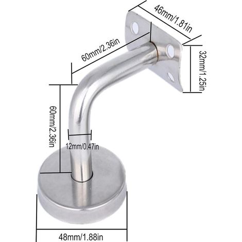 Handlaufhalterung – Edelstahl – Wandmontage – Silber – 4er-Set (1/4)