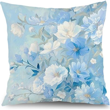 Housse de coussin patio floral, décoration jardin salon,40×40cm (1/5)