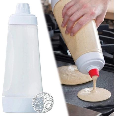 Distributeur de Pâte à Crêpes Distributeur de Pâte à Gateau Distributeur de Pâte à Main Mélangeur à Crêpes Bouteille,Distributeur Crêpes Bouteille mélangeur à pâte pour la préparation de crêpes, crêpe
