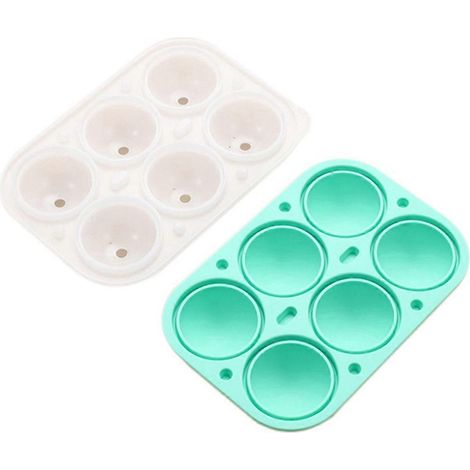 Moule à glaçons sphériques en silicone alimentaire, sans entonnoir, démoulage facile, vert. (1/5)