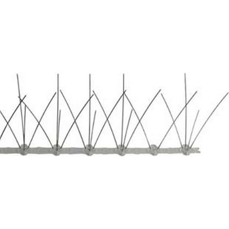 60PZ DISSUASORE VOLATILI PER MURETTO BASE IN PLASTICA E SPILLI INOX - cm.50x12h.