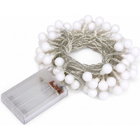 5 m outdoor LED string lights 50 warm white bulbs (1/5)