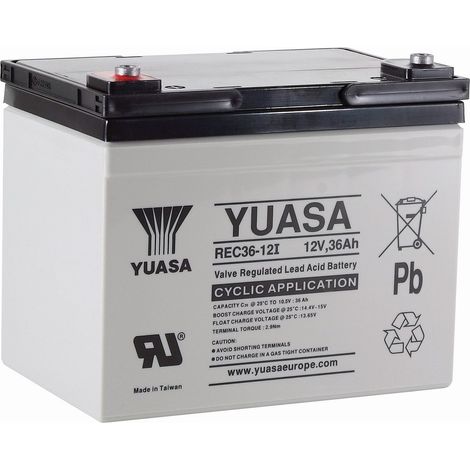 Batterie REC36-12 YUASA - Plomb Cyclage - 12V - 36Ah