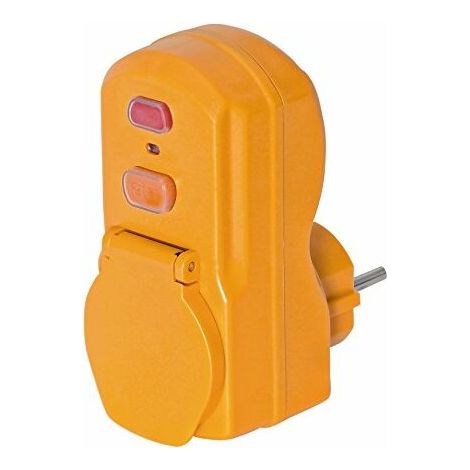 Adattatore giallo con protezione differenziale 30mA - IP54