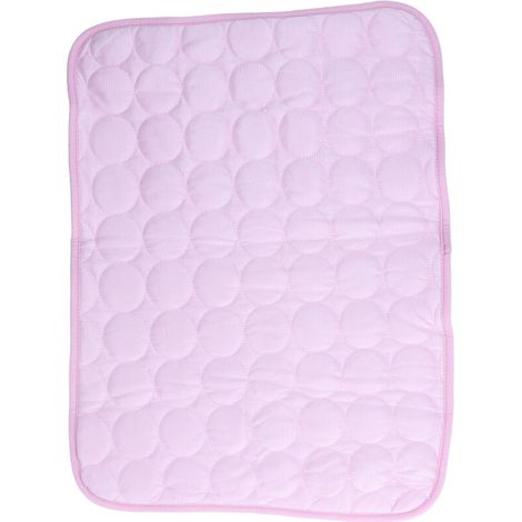Tapis rafraîchissant pour chien et chat - Coussin de refroidissement pliable et respirant pour animaux - Taille L rose (70x55cm) (1/5)