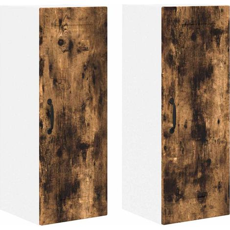 Meuble mural de cuisine,Armoire de cuisine 2 pcs Chêne fumé 30 x 31 x 80 cm CFW32035 (1/5)