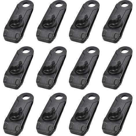 Clips de bâche en plastique 12 pièces pour Camping et événements en plein air - Clips de tente durables et pratiques (1/5)