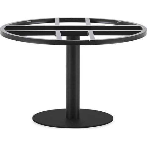 Pied de table élégant Métal Noir Mat - Noir mat intense
