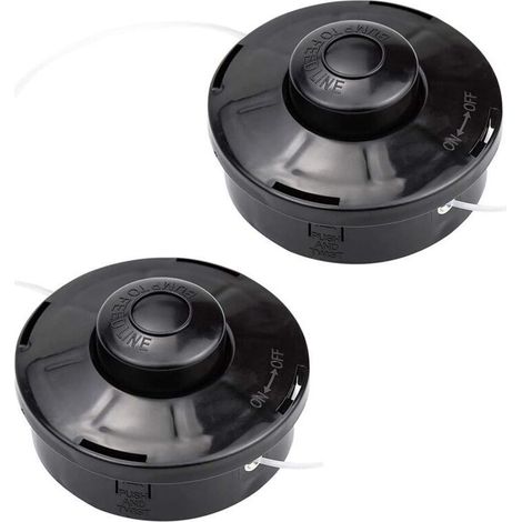 2 PCS Tonte Accessoires Fil Tête à Double Filetage Automatique Tête de Débroussailleuse Universelle Filetage M10 x 1,25, pour Coupe herbe, Bobine de Fil de Rechange à Essence, Outil Multifonctionn (1/4)