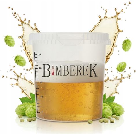 Contenedor de fermentación de 33 l, cubo incoloro para tinturas, vino, cerveza y aguardiente. (1/5)