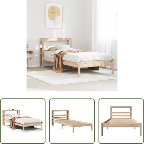 vidaXL Tête de lit sur pied -  Cadre de lit sans matelas 75x190 cm bois de pin massif (1/5)
