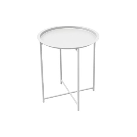 Tavolino rotondo Ø 45 cm in ferro bianco MALIGI HOME MG-ALISSON Bianco (1/2)