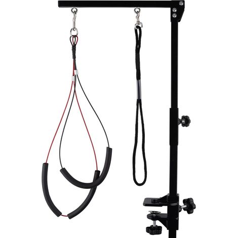 Anneau de toilettage pour chien ajustable avec support réglable, 35 pouces, avec pince à menottes. (1/4)