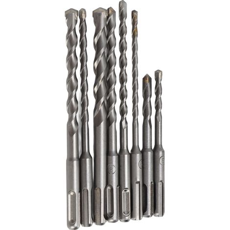 8 Forets Béton Carbure Pointe 2 Goujures, Set Perçage Maçonnerie, Kit 8 Pièces pour Béton Pierre (1/5)