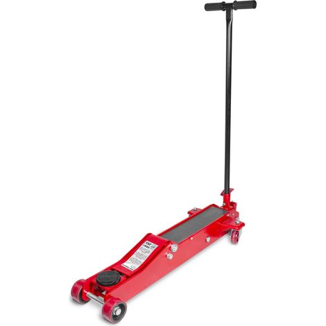 Mw Tools – Cric rouleur hydraulique 3t long et bas – Pédale quick lift pour véhicules hauts – Grandes roues silencieuses – CAT3TLL