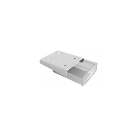 Tiroir de rangement sous bureau en PVC, boîte de rangement dissimulée sous le bureau pour l'école, le bureau ou la maison, avec autocollants et vis, blanc, 20 x 17 x 7,2 cm (1/5)