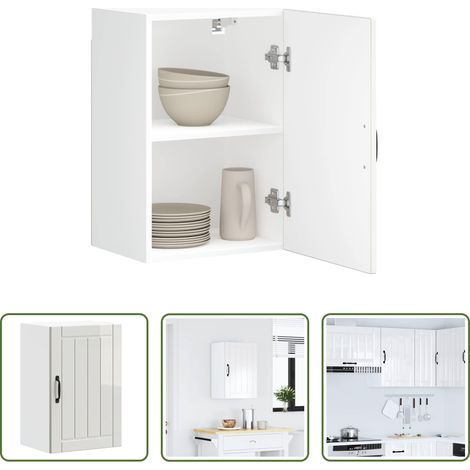 vidaXL Wandregal - Küchen-Hängeschrank Lucca Hochglanz-Weiß Holzwerkstoff (1/5)