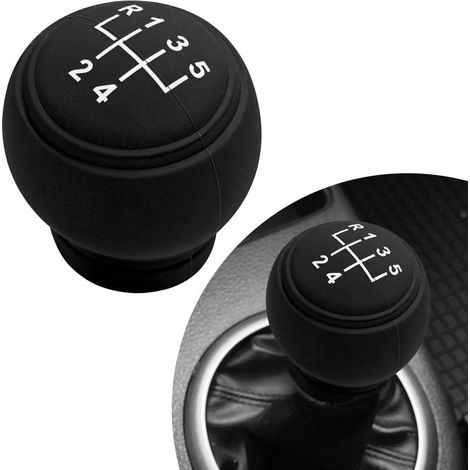 Beyamis Housse de pommeau de levier de vitesse en silicone, manchon antidérapant et doux au toucher pour levier de vitesse, noir (1/5)
