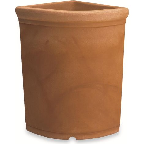 Vaso Resina Angolare Liscio cm. 33 Anticato