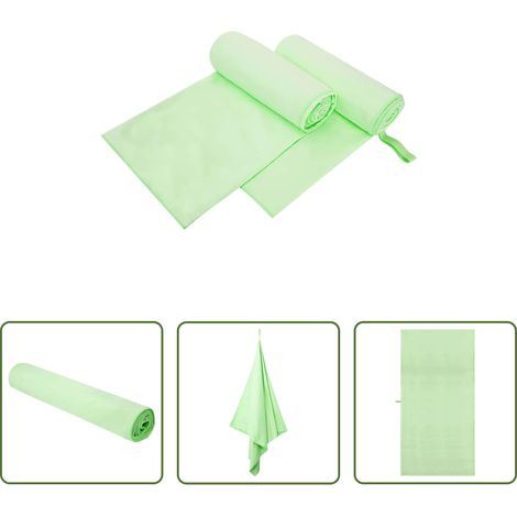 vidaXL Outdoor-Tuch - Sporthandtücher 2 pcs Grün 200 x 100 cm Polyester und Polyamid (1/5)