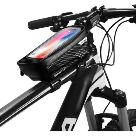 Sacoche de Cadre vélo, étanche écran Tactile Bicyclette Guidon Avant Sac de vélo avec Pare-Soleil pour ci-Dessous 6.5"téléphone (1/4)