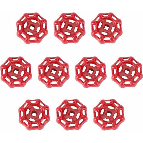 10pcs Replacement Handwheel Ball Holder Water Pipe Faucet Cast Iron Stop Handle Replacement Outdoor Faucet Hose Metal Handle 6  6mm Red (1/5)