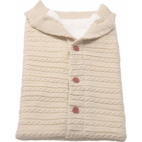 Couverture d'emmaillotage pour nouveau-né,bébé enfant en bas age en tricot doux et chaud couverture polaire sac de couchage poussette unisexe Wrap pour garons filles (1/5)