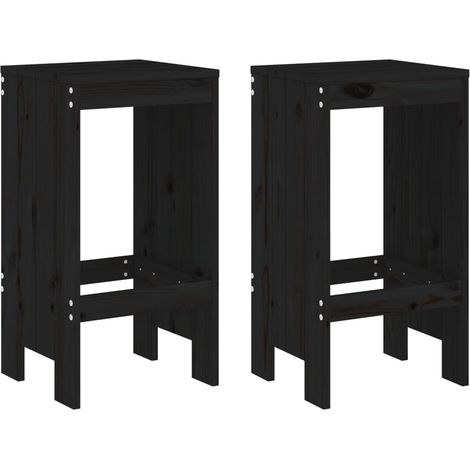 Maison Exclusive - Taburetes de cocina 2 uds madera maciza pino n