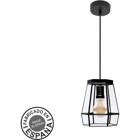 FABRILAMPFABRILAMPFABRILAMP Hängeleuchte de Decke Guia Schwarz Regx18x18cm