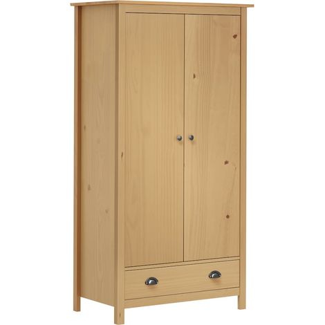 vidaXL Garde-robe à 2 portes Hill 89x50x170 cm Bois de pin solide (1/5)
