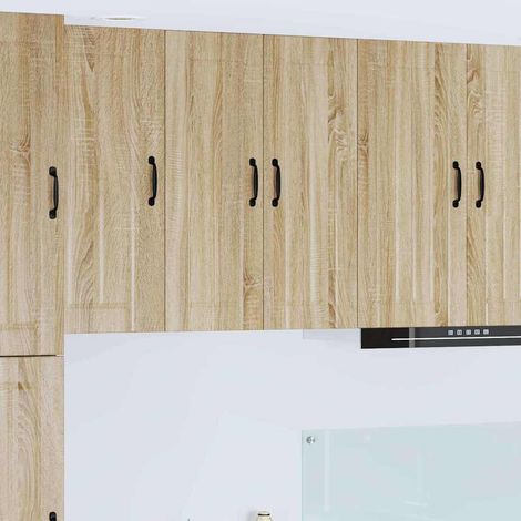 Wall Glass Cabinet LUCCA Sonoma Oak 60 x 31 x 80 cm vidaXL