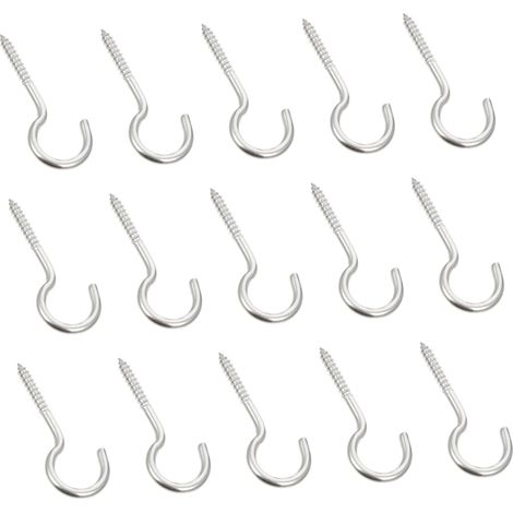 20 crochets plafond, inox, pour jardin, à visser, suspension (1/5)