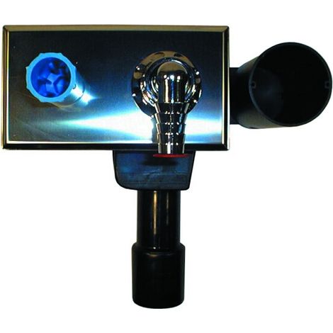 Unterputz-Waschmaschinensiphon DN40/50, 1/2' Wasserzulauf, Prüfstecker, verchromter Schlauchanschluss, 180x100mm, vorbereitet fü