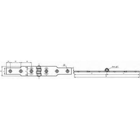 Bisagra de filete 1014 MONIN - acero cincado - 30 x 200 mm - 427170